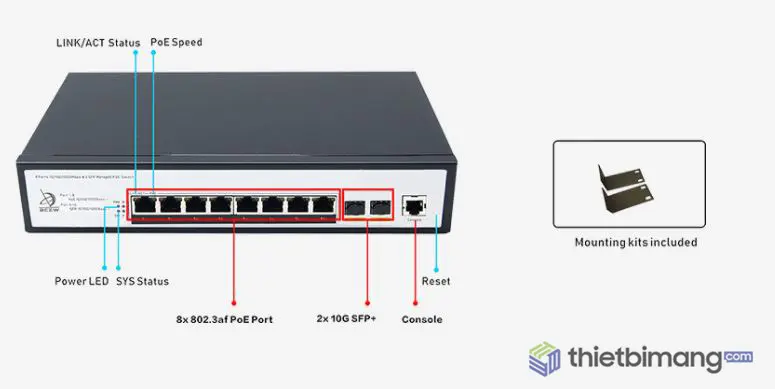 Switch PoE FMC-8GP2TF-L2M