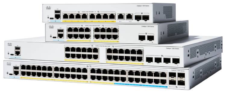 Cisco C1300-24T-4X-EU, Network ports 24 x 1G, Uplink ports 4 x 10G SFP+
