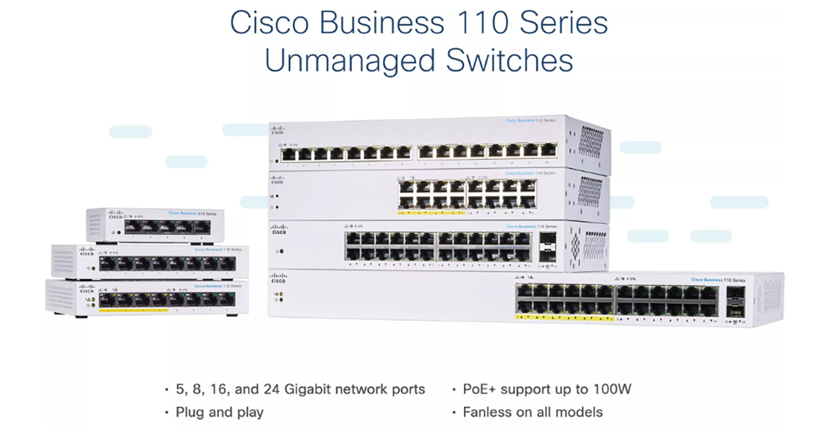 Switch Cisco Small Business 110 Series Unmanaged Switches | Thietbimang.com