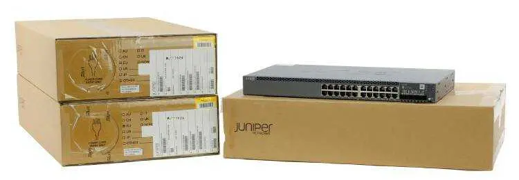 Hình ảnh switch Juniper EX2300-24T với 24 cổng đồng và 4 cổng quang 1G và 10G