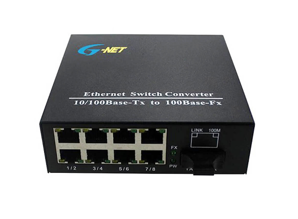 Switch quang 8x10/100Base-T+1x100Base-X,dual fiber,20km,SC