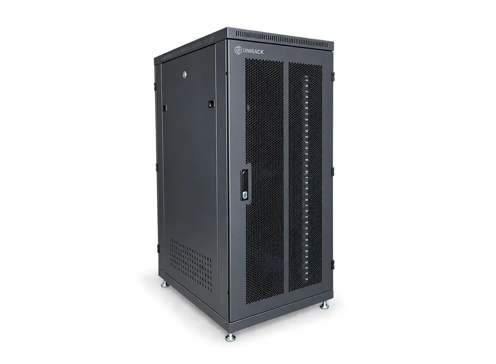 Tủ rack 27U D800 2 cửa lưới màu đen