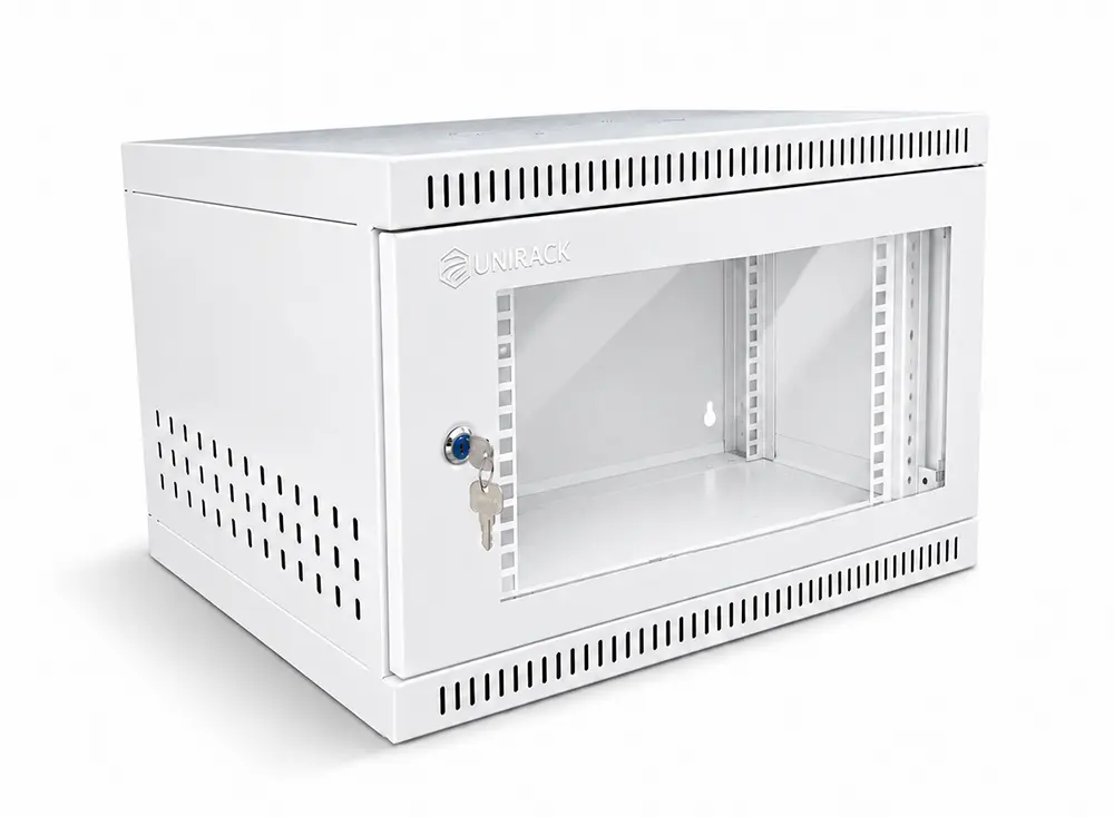 Tủ rack 6U sâu 400 cửa Mika màu trắng