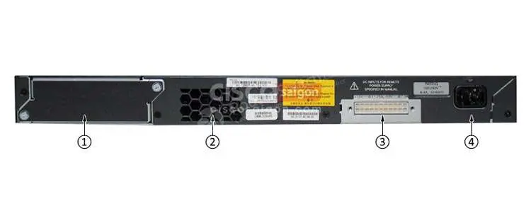 Mặt sau Switch Cisco WS-C2960X-48LPD-L Mặt sau Switch Cisco WS-C2960X-48LPD-L