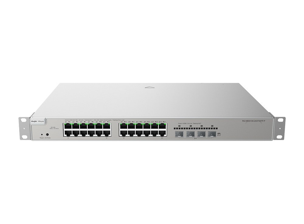 Switch Layer 3 PoE Ruijie RG-NBS5200-24GT4XS-P 24 cổng PoE+ và 4 cổng SFP+