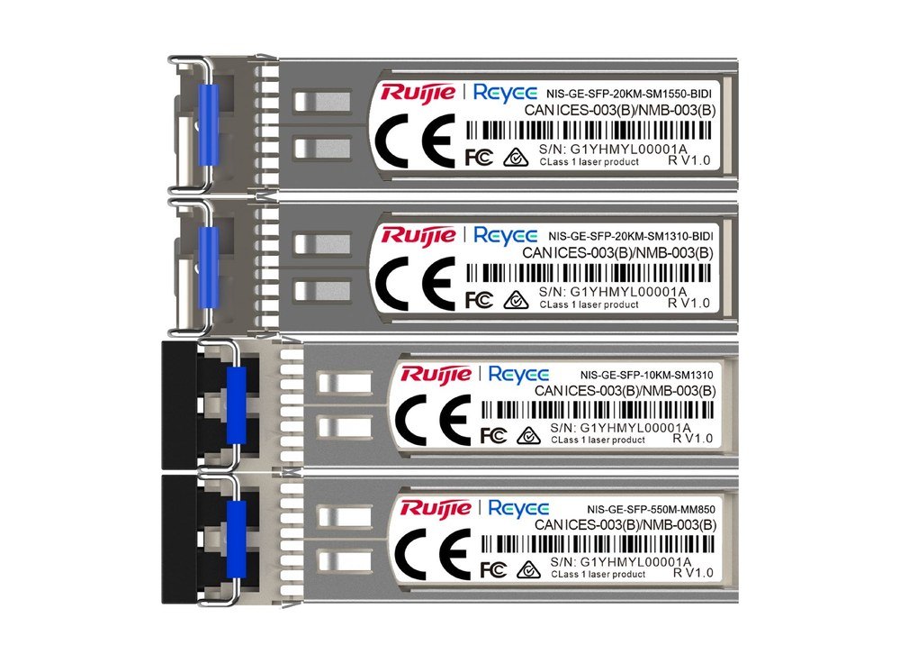 Ảnh module trong datasheet dòng NIS-GE-SFP của Ruijie, dùng chung cho bốn mã 550M, 10KM và hai mã BiDi 20 km