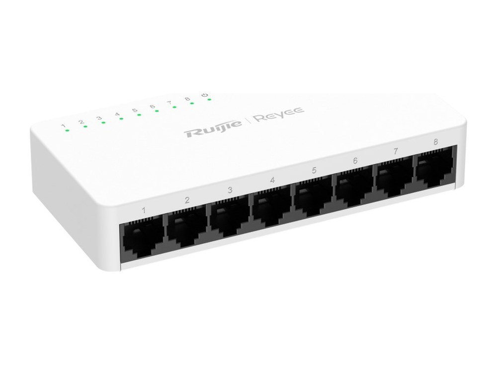 Switch Ruijie RG-ES08G-L 8 cổng Gigabit vỏ nhựa, loại không quản lý không PoE