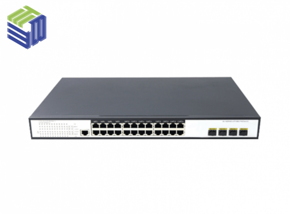 Switch PoE 24 Ports 10/100/1000Mbps Managed PoE Switch with 4 10G SFP