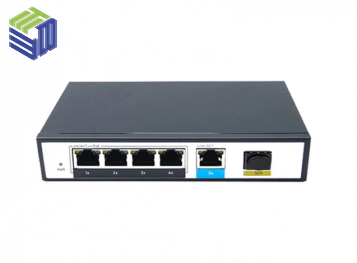 Switch PoE 4 Ports 1Gbps, Converter quang PoE 4 cổng 1G, switch poe 4 port FMC-4PGE1G1GF