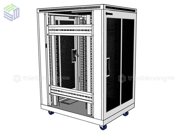 tủ rack 20U D800 màu trắng UNIRACK, mẫu mới bền đẹp, giá tốt