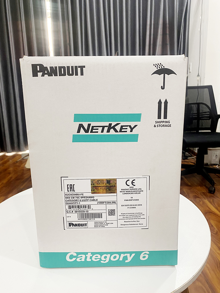 Cat6 UTP Panduit lõi đồng nguyên chất 24AWG