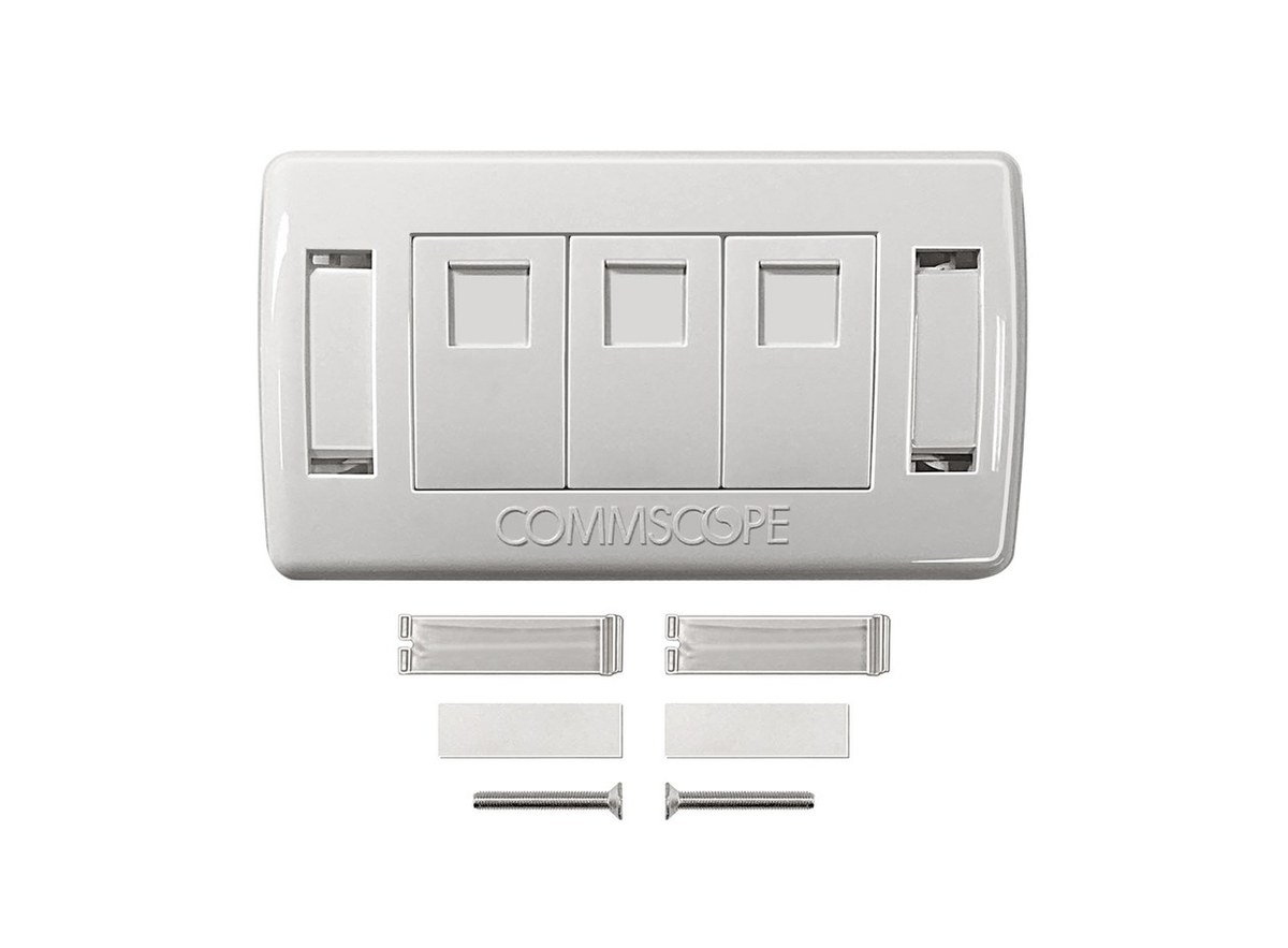 Mặt 3 cổng CommScope màu trắng