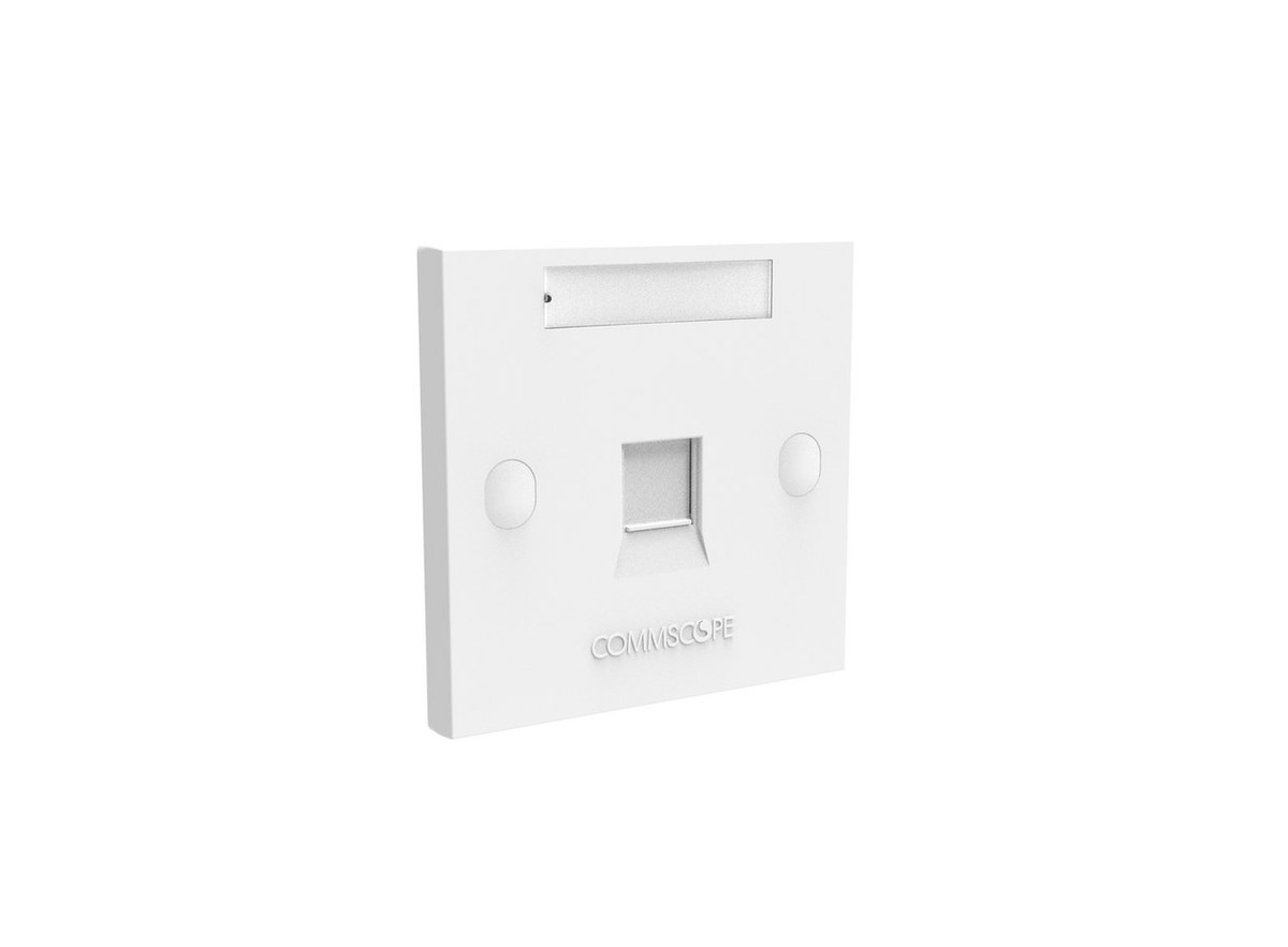 Mặt vuông 1 cổng CommScope màu trắng
