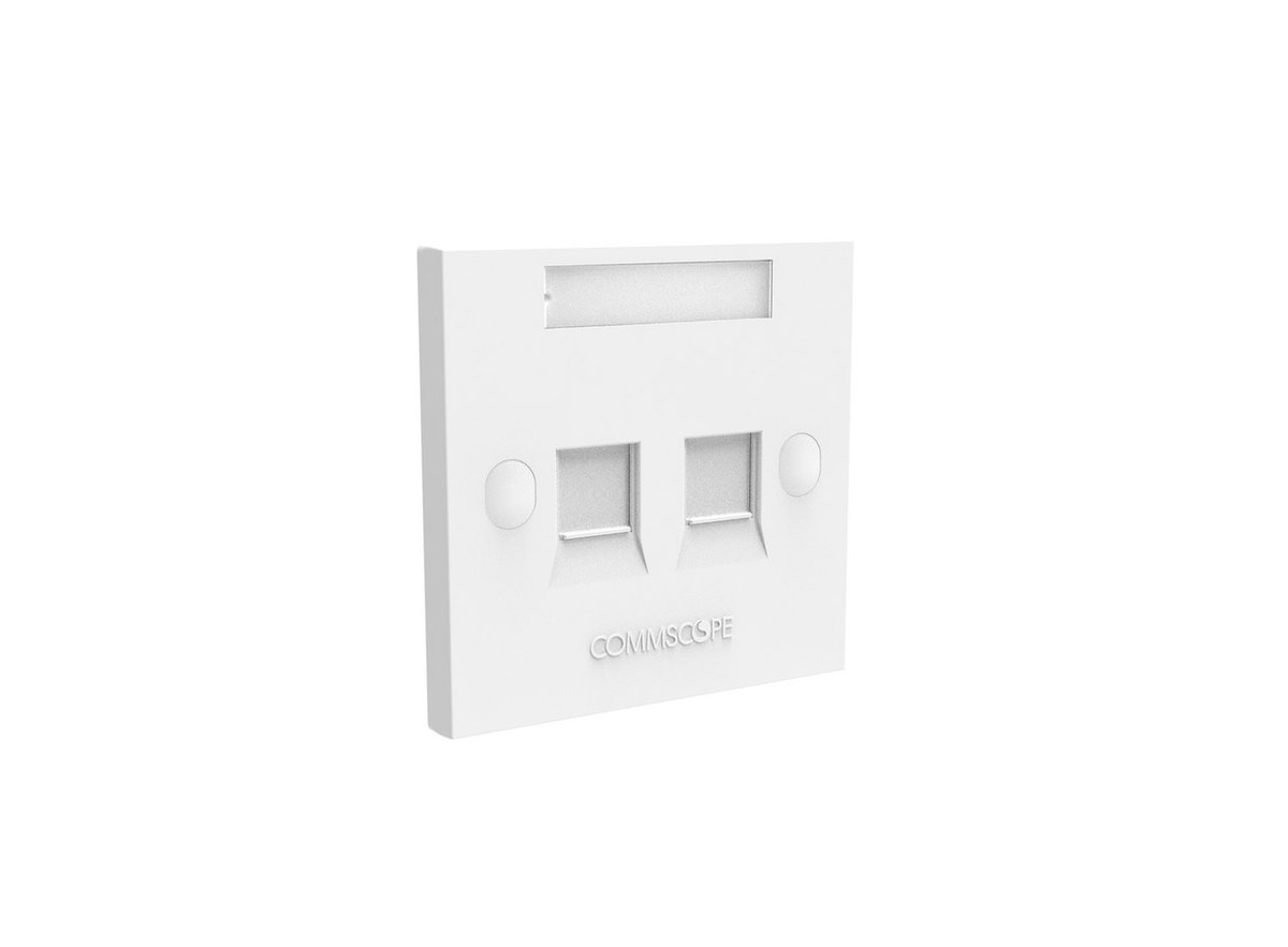 Mặt vuông 2 cổng CommScope màu trắng (1 tem nhãn)