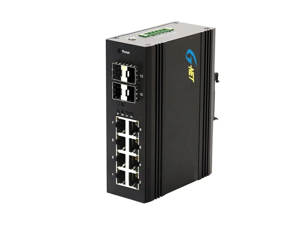 Switch công nghiệp managed G-IMS-4GX8GT-SFP 8 cổng Gigabit 4 khe SFP cho vòng ring quang