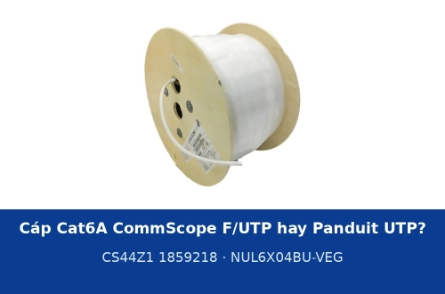 Cáp mạng Cat6A CommScope F/UTP (CS44Z1 1859218) và Panduit UTP LSZH (NUL6X04BU-VEG): thông số, giá, chọn loại nào