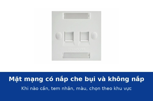 Mặt mạng có nắp che bụi và không nắp: khi nào cần, tem nhãn, màu mặt và cách chọn cho từng khu vực