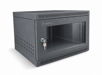 Tủ rack 6U sâu D400 màu đen cửa Mika