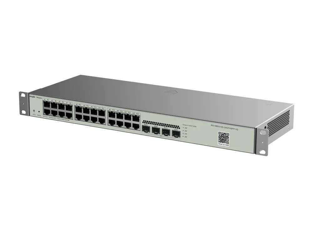 RG-NBS3100-24GT4SFP-V2 nhìn nghiêng, ảnh hãng Ruijie