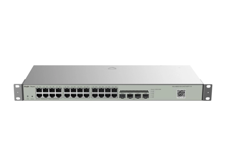 Switch Reyee RG-NBS3100-24GT4SFP-V2 nhìn từ phía trước, góc cao