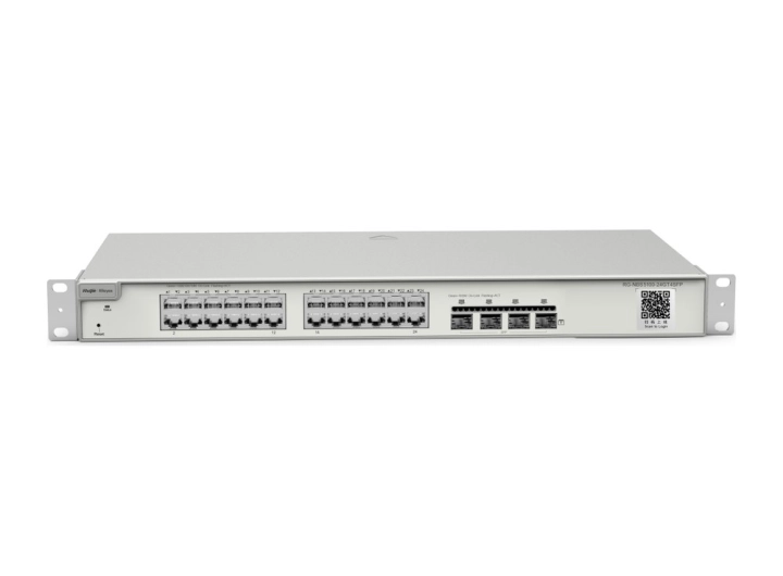 RG-NBS5100-24GT4SFP nhìn từ phía trước, góc cao