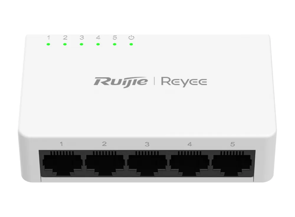 Switch Ruijie RG-ES05F 5 cổng 10/100 Mbps, ảnh hãng mặt trước góc cao