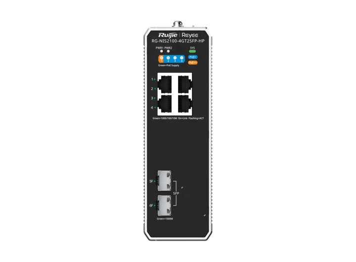 RG-NIS2100-4GT2SFP-HP nhìn thẳng mặt trước, ảnh hãng Ruijie
