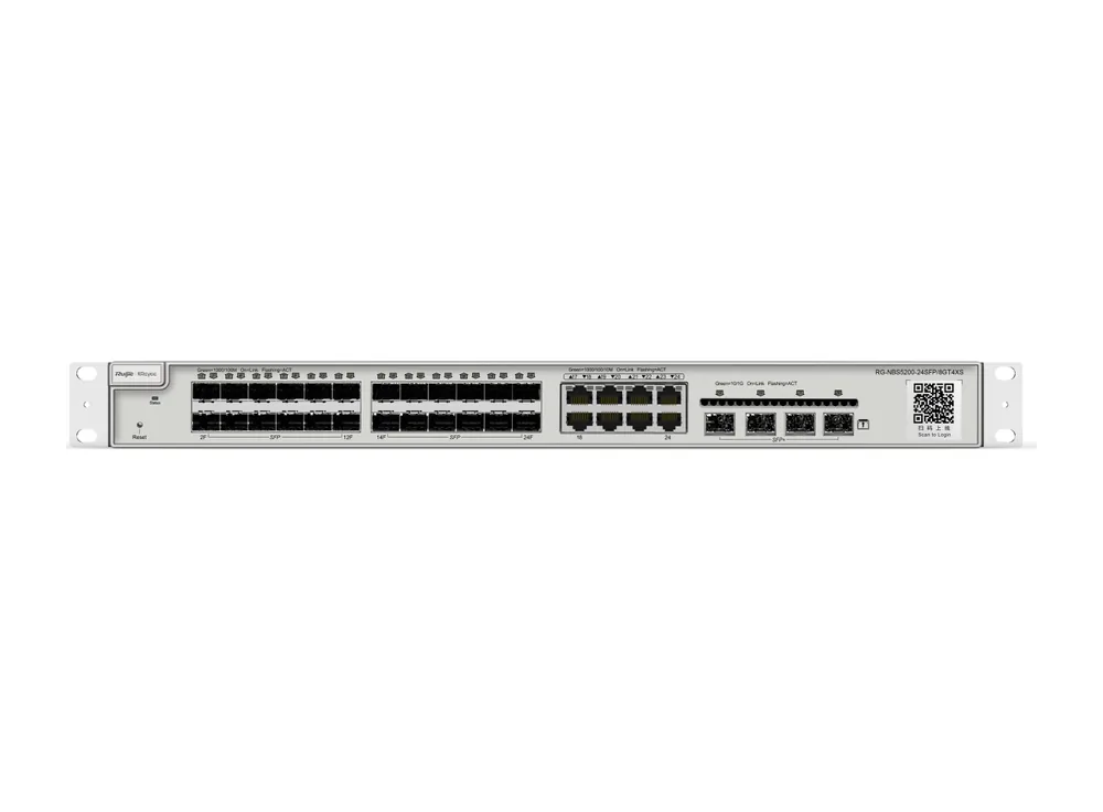 Switch Ruijie RG-NBS5200-24SFP/8GT4XS 24 khe SFP, ảnh mặt trước của hãng