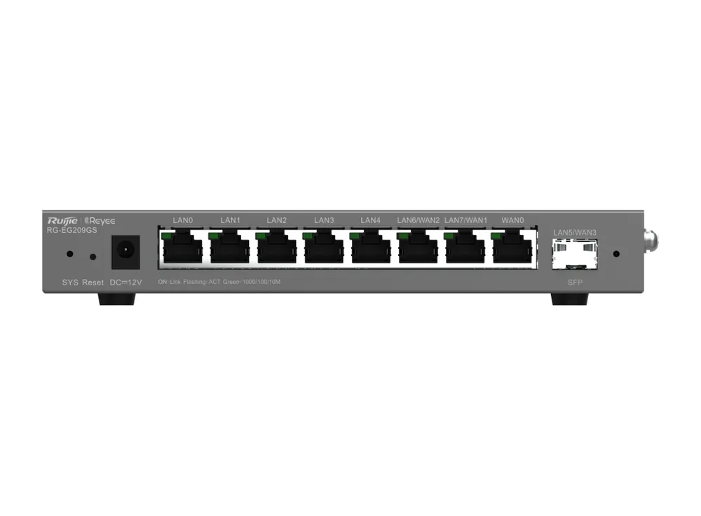 Router Ruijie RG-EG209GS 8 cổng Gigabit và 1 SFP, ảnh mặt trước của hãng