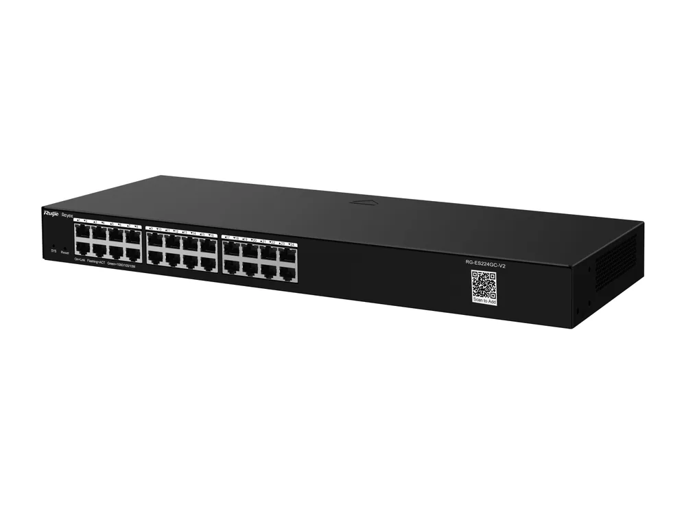 RG-ES224GC-V2 ảnh hãng nhìn chéo từ bên phải