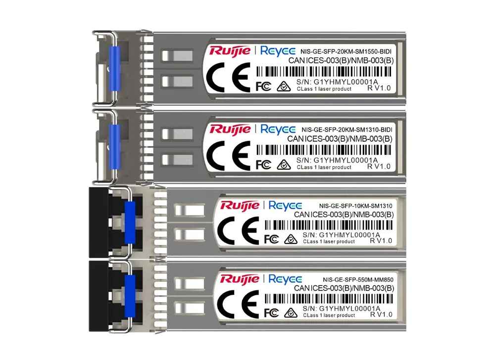 Ảnh sản phẩm dòng NIS-GE-SFP trong datasheet Ruijie, dòng có mã 20KM-SM1310-BIDI