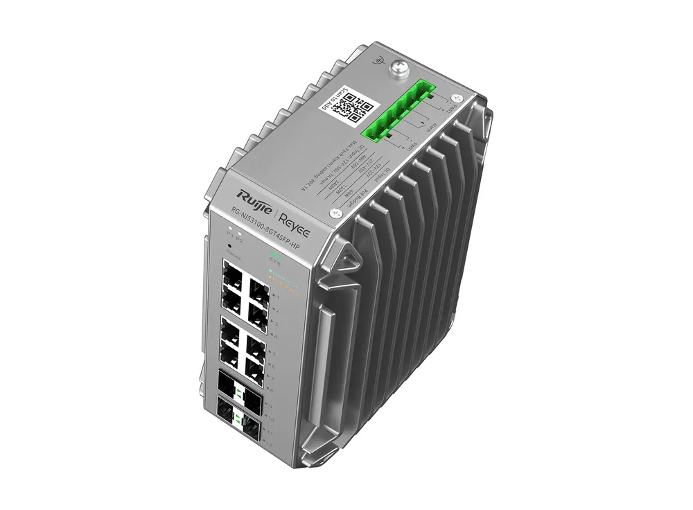 RG-NIS3100-8GT4SFP-HP nhìn chéo từ trên xuống, ảnh hãng