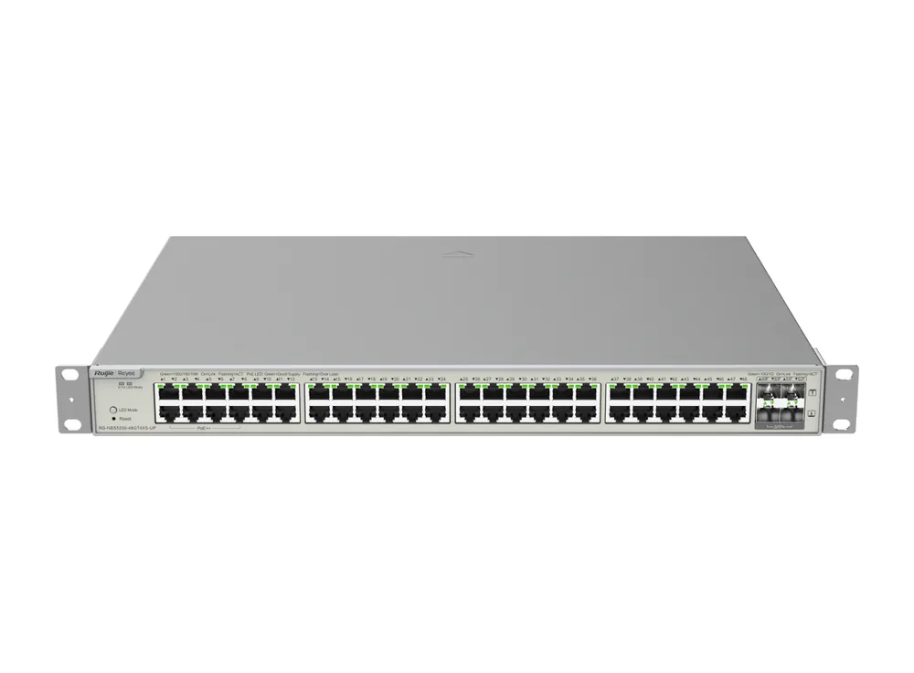 Switch PoE Ruijie RG-NBS5200-48GT4XS-UP 48 cổng, ảnh mặt trước của hãng