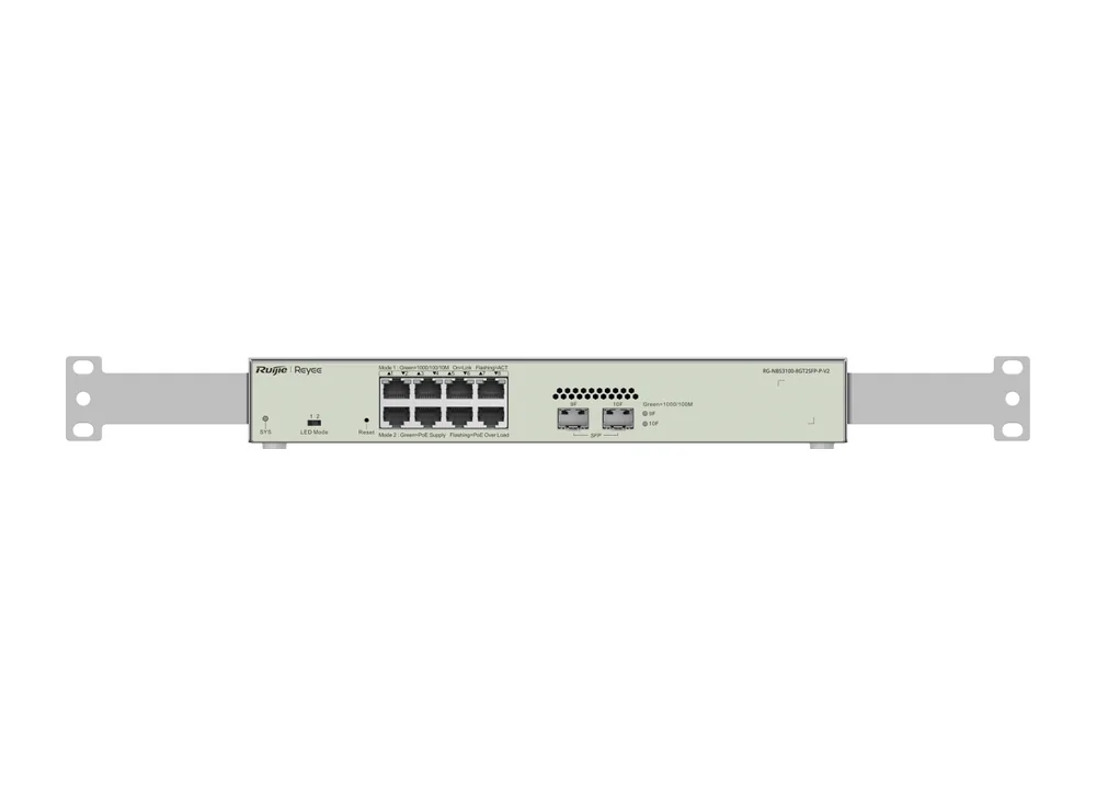 Mặt trước switch RG-NBS3100-8GT2SFP-P-V2, ảnh hãng