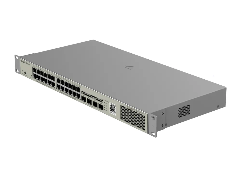 Switch PoE Ruijie RG-NBS3100-24GT4SFP-P-V2 24 cổng, ảnh hãng nhìn chéo
