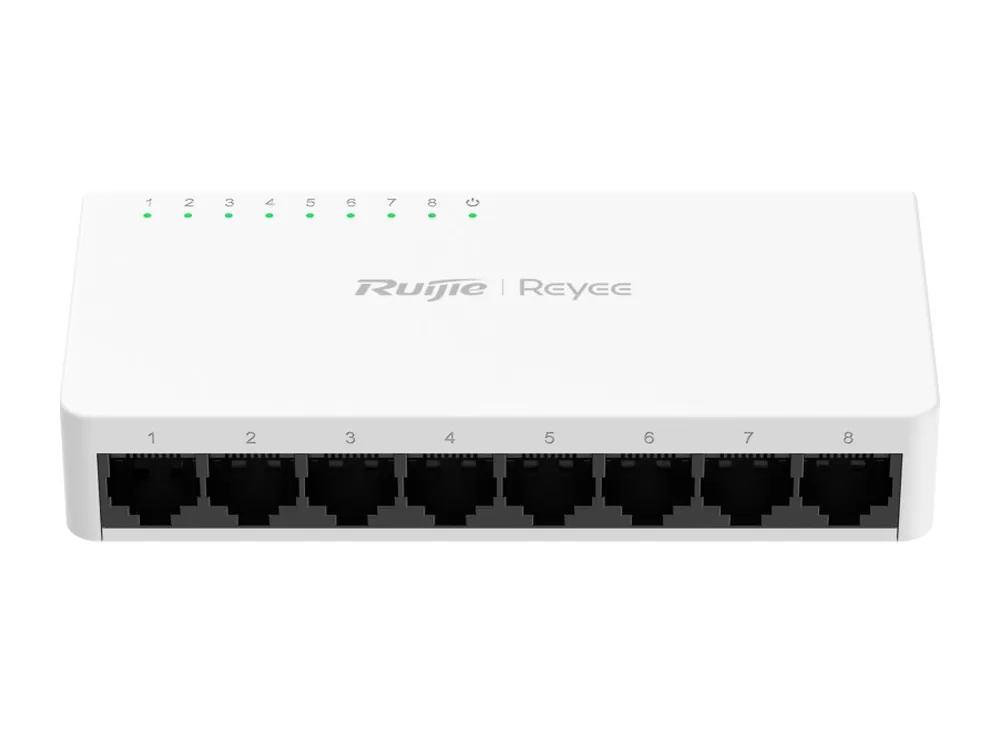 Switch Ruijie RG-ES08F 8 cổng 10/100 Mbps, ảnh hãng mặt trước góc cao