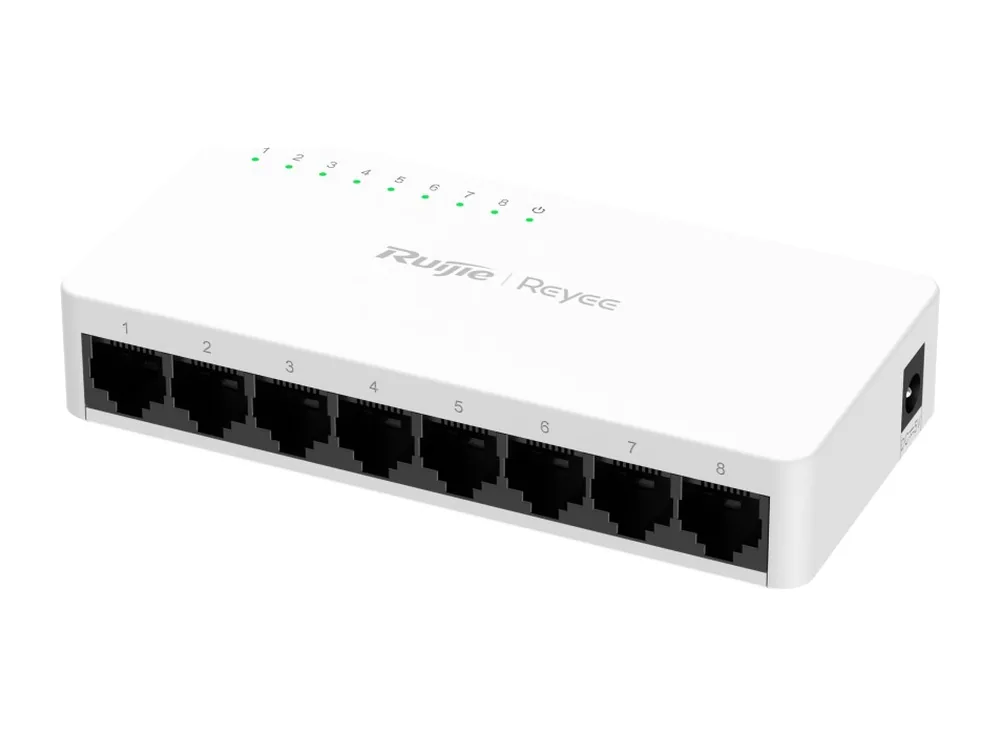 RG-ES08F nhìn chéo từ bên phải, ảnh hãng Ruijie