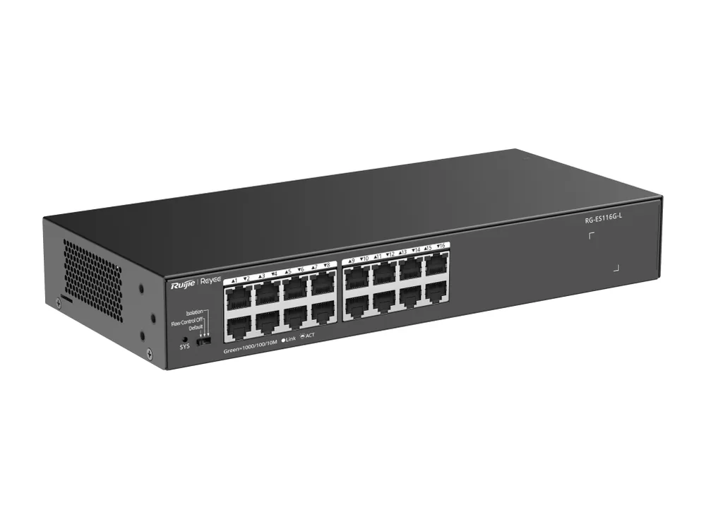 RG-ES116G-L ảnh hãng nhìn chéo từ bên phải