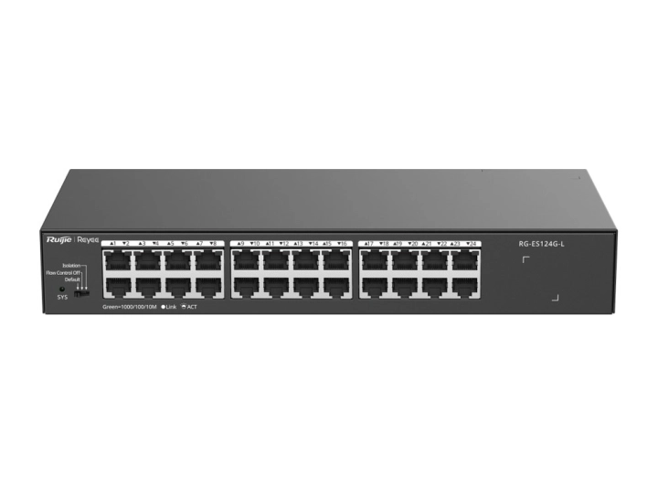 RG-ES124G-L mặt trước nhìn từ góc cao, ảnh hãng Ruijie