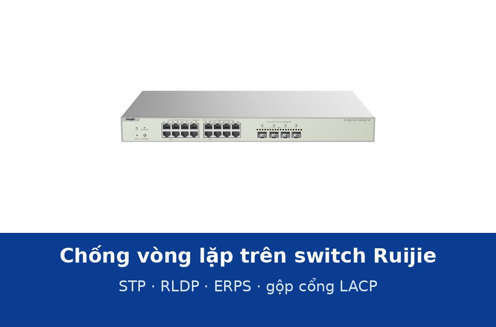 Chống vòng lặp và dự phòng đường truyền trên switch Ruijie: STP, RLDP, ERPS, gộp cổng LACP