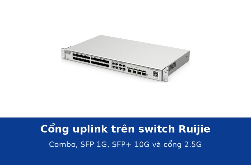 Cổng uplink trên switch Ruijie: combo, SFP 1G, SFP+ 10G và 2.5G — dòng nào có gì